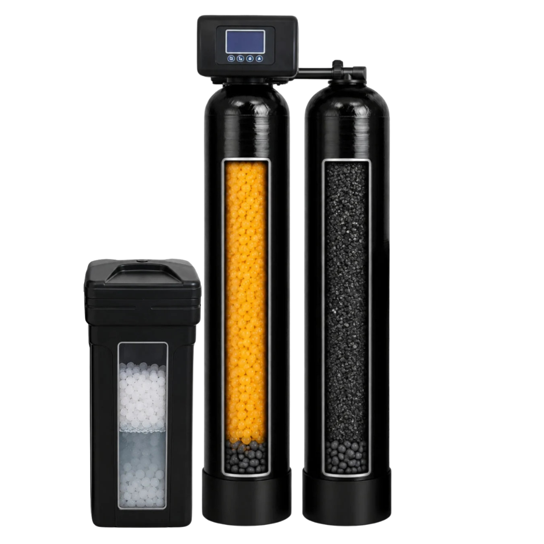 Honest Water Solutions dual tank well water treatment system with brine tank